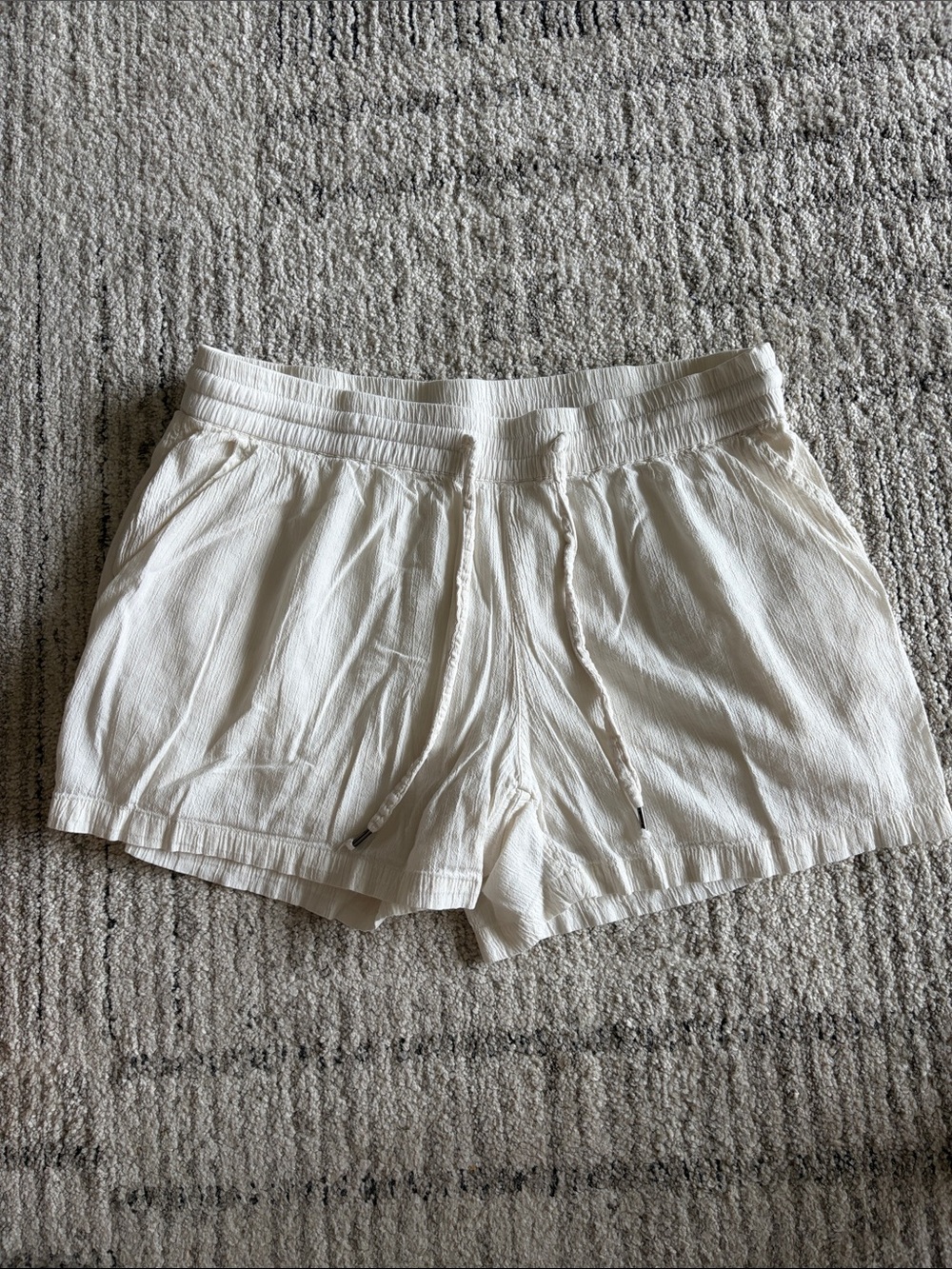 Style & Co. Cream Elastic Waist Pull-On Athletic Shorts